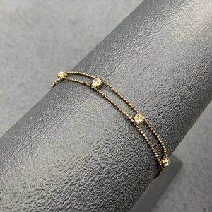 Claire's Rhinestone Ladder Bracelet Silver Ball Chain Hook Closure